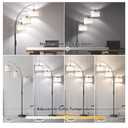 SUNMORY 3 Lights Floor Lamp with Remote Control and 3 Stepless Dimmable Bulbs, 78" Tall Standing Lamp with Hanging Drum Shade & Heavy Base, Modern Arc Floor Lamps for Living Room, Bedroom, Office. Gold finish