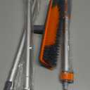 Eazer 2-in-1 Floor Scrub Brush with Long Handle, Soft/Hard Bristle Concrete Deck Brush with Squeegee, Garage Floor Cleaner for Tile/Concrete, Indoor/Outdoor Kitchen Bathroom Pool Deck -12" W/60 H
