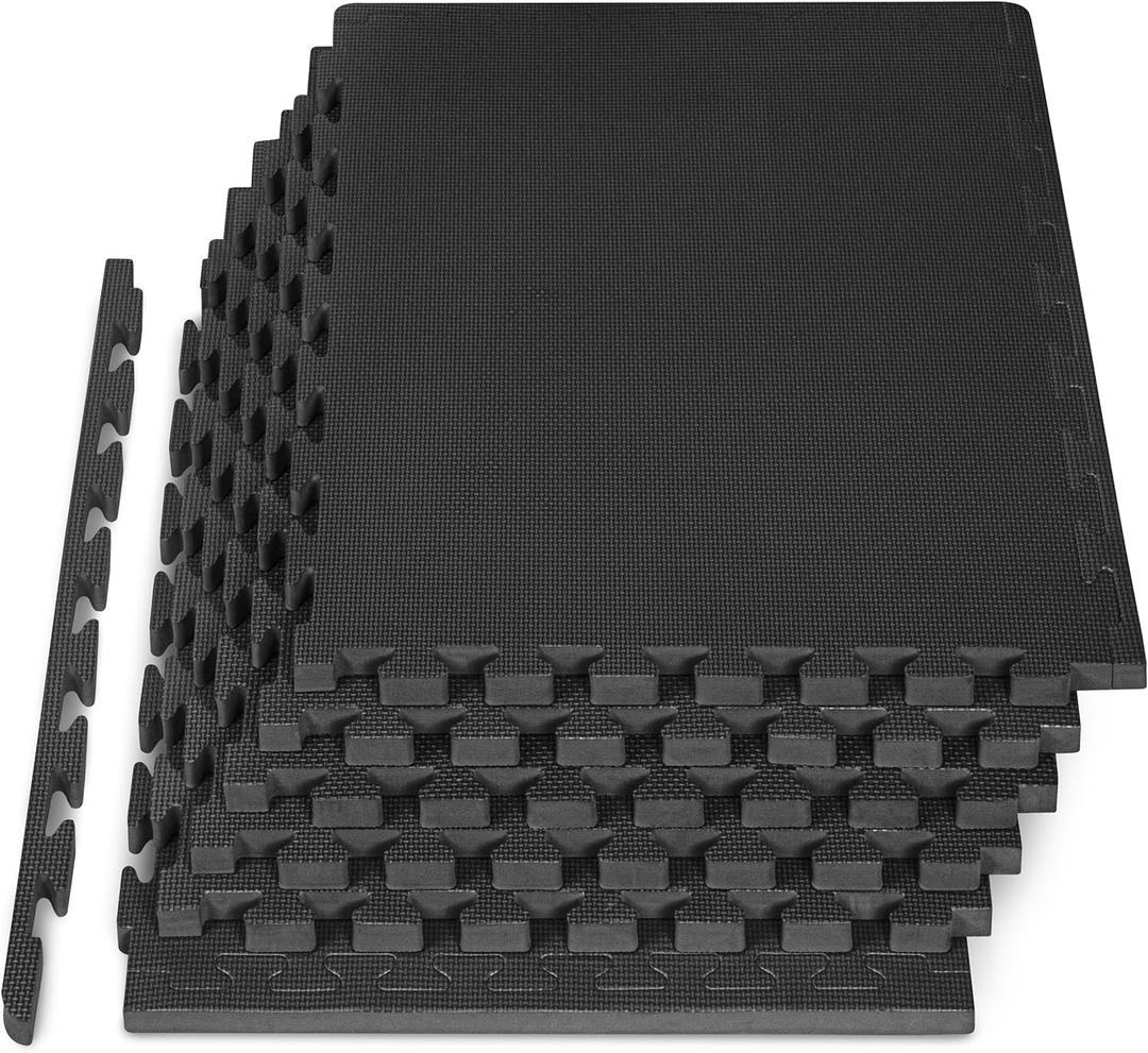 ProsourceFit Extra Thick Puzzle Exercise Mat, EVA Foam Interlocking Tiles for Protective, Cushioned Workout Flooring for Home and Gym Equipment