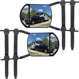 Towing Mirrors, Universal Mirror Extensions For Towing, 360 Degree Rotation Clip-on Dual View Tow Mirrors for Vehicle Car Truck Trailer RV SUV, 2pcs (Big Flat Mirror B)