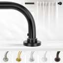 Black Wrap Around Curtain Rods 48 to 90 Inch:Blackout Heavy duty Adjustable Window Curtain Rod for Bedroom,Industrial Darkening Curved French Metal Single Drapery Rods Easy Install,Matte Black