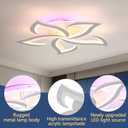 Modern Ceiling Lights,50W Dimmable Flush Mount Ceiling Light with Remote for Living Room Dining Room Bedroom,3000-6000K,White