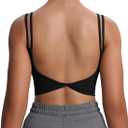 Aoxjox Women's Workout Sports Bras Fitness Yoga Crop Tank Metamorph Twist Back Cami XL