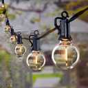 Brightown LED Outdoor String Lights - 150FT Patio Lights with 75 Shatterproof Clear Dimmable Edison Bulbs, Waterproof Connectable Hanging Light for Outside Backyard Porch Party Christmas Decoration (Black)