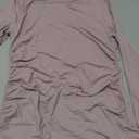 Womens Double Lined Long Sleeve Shirts Crewneck Ruched Top Tight Fitted Basic Tee Fall Going Out Outfits 2026 (Medium, Chalk Pink)