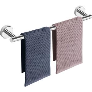NearMoon Bathroom Towel Bar, Bath Accessories Thicken Stainless Steel Shower Towel Rack for Bathroom, Towel Holder Wall Mounted (1 Pack, Chrome Finish, 24 Inch)