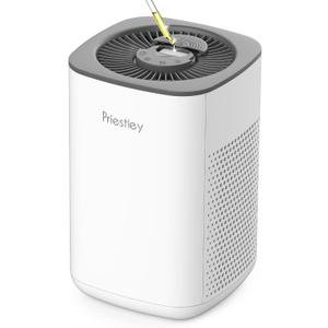 Priestley Small Air Purifiers for Home Bedroom Dorm Office Desktop, 20dB Quiet 3-in-1 HEPA Air Purifier with Essential Oil Diffuser, Air Filters Smoke, Allergies, Pet Dander, Odor, Dust (White P066)