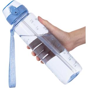 GOPPUS Clear Water Bottle With Straw 32oz Clear Sports Water Bottles Motivational with Time Marker Tritan BPA Free Clea Plastic Water Bottle Wide Mouth for Gym Travel Home School Office (Misty Purple)