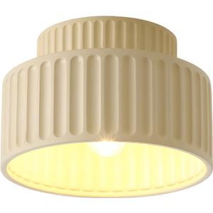 Vintage Modern Semi Flush Mount Ceiling Light Nordic Simple Resin Ceiling Lights Fixture Minimalist Foyer Close to Ceiling Lamp Mid Century Indoor Hallway Ceiling Light for Bedroom