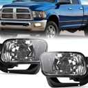 Halogen Fog Lights for 20092012 Dodge Ram 1500, 20102018 Ram 2500 & 20122018 Ram 3500  OEM Style Front Bumper Fog Lamps Replacement, Excluding Wiring Harness