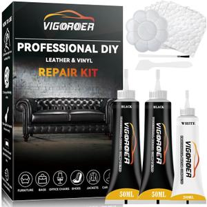 Black Leather Repair Kit for Furniture, Leather Seat Repair Kit for Cars, Easily Restore Car Interior, Sofa, Purse and Jacket, Restore Any Material with Super Easy Instructions