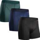 DANISH ENDURANCE Men's Performance Boxer Briefs (3-Pack)  Moisture-Wicking, Quick-Dry Comfort with Extra-Long Fit (Multicolor (1x Black, 1x Blue, 1x Green))