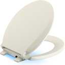 KOHLER CACHET NIGHTLIGHT Q3 PB TOILET SEAT, Non Ready Latch, Round, BISCUIT
