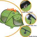 Pop up Kids Play Tent, Foldable Kids Playhouse Indoor Outdoor Toys Tents for Boys Girls Toddlers Birthday with Portable Storage Bag, Green Dinosaur