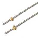 2pcs 500mm Tr8X8 Lead Screw with T8 Brass Nut for 3D Printer Machine Z Axis(Acme Thread, 2mm Pitch, 4 Start, 8mm Lead)