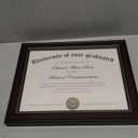 upsimples 8.5x11 Diploma Certificate Frame with High Definition Glass, Degree Document Frame for Wall and Tabletop, Mahogany with Gold Beads, 1 Pack