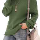 Jouica Women's Turtleneck Oversized Sweaters Batwing Long Sleeve Pullover Loose Chunky Knit Jumper (Army Green), XX-Large