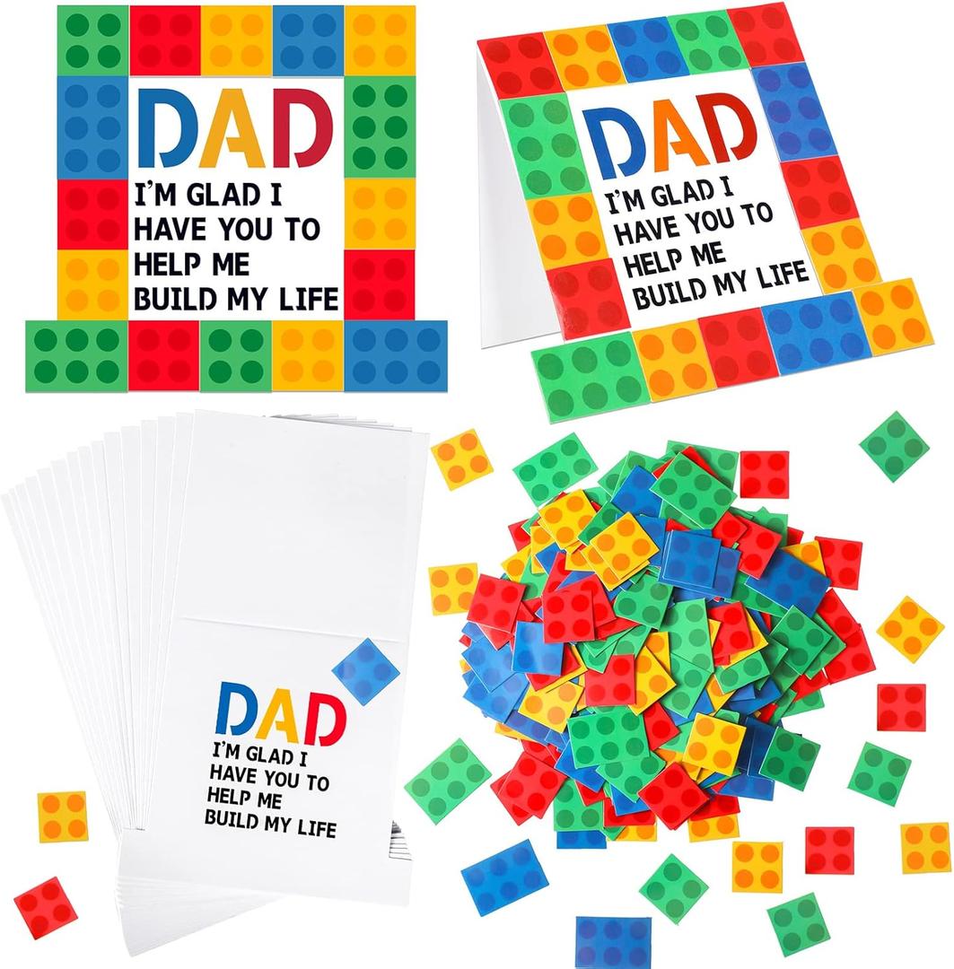 24 Sets DIY Father's Day Crafts for Kids Dad Brick Tabletop Decorating with Easel Instructions Craft Kit for Father's Day Classroom Activities Art Projects