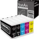 NoahArk 5 Packs 786XL Remanufactured Ink Cartridge Replacement for Epson 786 T786XL High Yeild for Workforce Pro WF-4630 WF-4640 WF-5110 WF-5190 WF-5620 WF-5690 Printer (2Black, Cyan, Magenta, Yellow)