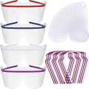 50 Pack Disposable Eye Shield Lenses Clear Safety Glasses Protective Eyewear Face Shield 4 Colors Scratch Proof Eyes Protection Splash Proof Safety Goggles for Men Women Adult
