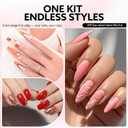 VENALISA 10 ML Pink Gel Nail Polish Set with DIY Nail tips Kit, 5 Pcs Pink Red Orange Gel Polish Color High Gloss Soak Off U V Nail Manicure Salon DIY