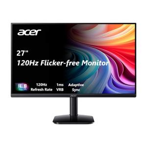 Acer 27 Inch Monitor- KB272-27 Inch FHD IPS (1920 x 1080) Display, Up to 120Hz Refresh Rate, 99% sRGB, Tilt, Adaptive-Sync Support (FreeSync Compatible) 1ms (VRB), sRGB 99% Color, HDMI & VGA Ports