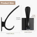 Self Adhesive Towel Hooks, Matte Black Metal Hooks,Waterproof Stainless Steel Hanger Coat Hooks for Hanging Coat,Towels, Bath Robe in Bathroom Kitchen Home