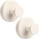 Suction Cup Hooks for Shower No-Drill Bathroom Hooks for Towels, Robes, Loofah Mountable on Bathroom Walls, Kitchen, Glass, Mirrors, Tile and Smooth,Non-Porous Surfaces (2, Milk White)