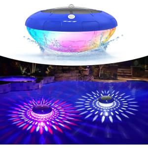FirstE Solar Floating Pool Lights, RGB Color Changing Pool Floating Lights, Hangable IP68 Waterproof Solar Pool Light That Float for Pool Wedding Path Party Decoration, No Need Electric Wire