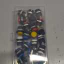 24Pcs 16MM Momentary Push Button on Off Switch Assorted Red Green Yellow Blue White Black,3A 250V AC 2-Pin Self-Resetting Mini Round Switch