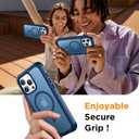 Red2Fire Magnetic for iPhone 15 Pro Max Case, [Compatible with MagSafe][Military Grade Drop Protection][Heavy Duty Shockproof] Non-Slip Translucent Matte Bumper Phone Case for iPhone 15 Pro Max 6.7" (Deep Blue)