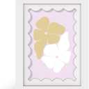 5x7 Picture Frame with Real Glass, Wooden cute 5 x 7 Photo Frame with Wavy Mat for Tabletop and Wall Hanging, White, 1 Pack
