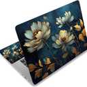 ArtSo Laptop Skin Sticker Decal,16.5 17 17.3inch Laptop Netbook PC Notebook Universal Vinyl Reusable Skin Sticker Cover Personalized Art Case Protector, Golden Flower
