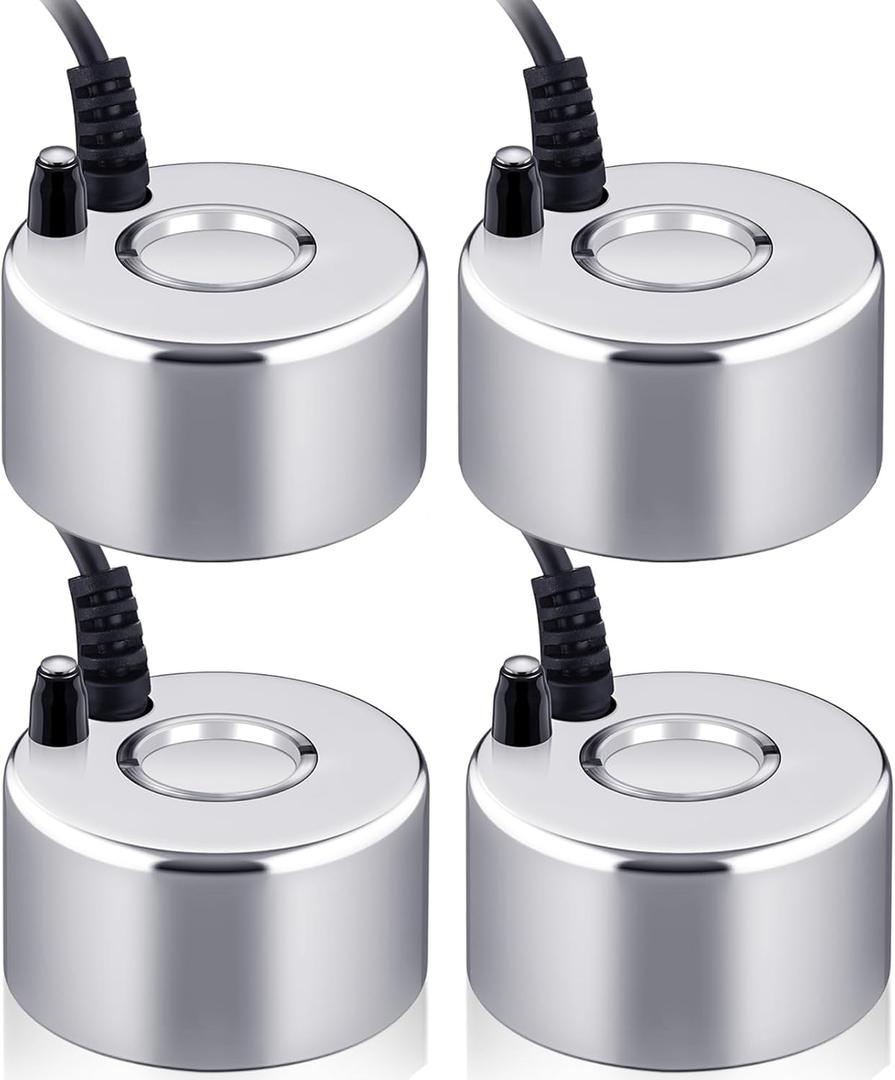 Maitys 4 Pcs Mist Maker Fogger Small Ultrasonic Fog Machine Fountain Halloween Cauldron Mister Fogger Water Garden Pond Foggers Air Humidifier with 12 LED Light Flashes for Party