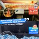 Canvcle Windshield Sun Shade for Toyota Highlander 2020-2025 2026 Accessories Thicken 6-Layer Front Window Sunshade Cover Sun Visor Protector Foldable Block UV Rays Keep Vehicle Cool