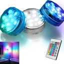 BOKKY 3 Pack RGB Waterproof Shower Light with Multi Color Convertible Wireless LED Shower Lamp - Ideal for Bath, Shower, Spa, Vanity Lamp, Pond, Party