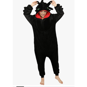 Adults Toothless Onesie Dragon Hoodie Pajamas for Men Women Halloween Party Cosplay Costumes, Size Medium