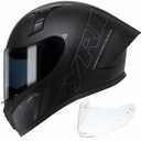 CYRIL Full Face Motorcycle Helmet DOT Approved for Adults, Street Racing, Matte Black, X-Large 