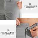 Libin Mens Golf Pants Stretch Work Dress Pants 30"/32"/34" Quick Dry Lightweight Casual Comfy Trousers with Pockets (Gray)