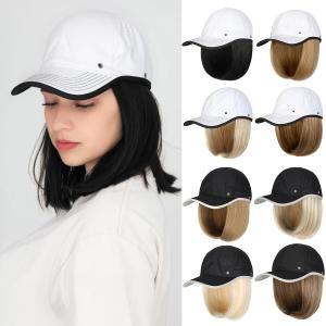 Hair Extensions Attached 13" Short Straight Hairpiece Synthetic for Women Dark Black