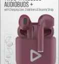 Acoustix AudioBuds+ True Wireless Bluetooth Earbuds with Charge Case - Burgundy