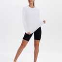 XIEERDUO Women's Workout Tops Long Sleeve Quick Dry Shirts for Hiking Running Small (White)