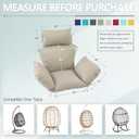 Outdoor Egg Chair Cushion with 8 Securing Straps, Water-Repellent & Fade-Resistant, Removable Cover, Replacement Cushion for Most Single Hanging Swing Egg Chairs Cream