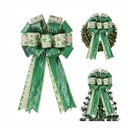 Large St. Patrick's Day Bows 1 Pack 20×11 Inch - Pre-Tied Shamrock Ribbon Bows for Wreath, Tree Topper, Front Door, Indoor & Outdoor Holiday Decorations (Green 1, S)