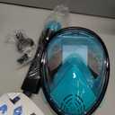 QingSong Full Face Snorkel Mask for Adults, Snorkeling Gear with Camera Mount, 180 Degree Panoramic View Snorkel Set Anti-Fog Anti-Leak
 (Small-Medium, Green)