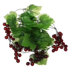 5 Pcs Artificial Grape Leaves Vines Hanging Fake Vine Garlands Lifelike Simulation Fruit Grapes Rattan for Garden Home Wedding Party Decoration