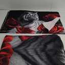 AILONEN 3D Tiger Duvet Cover Set Queen Size, Red Rose Comforter Cover for Women Men,Wild Animal Flowers Bedding Set,Romantic Floral Duvet Cover,1 Quilt Cover and 2 Pillowcases,3 PCS