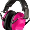Vanderfields - Hearing Protection Ear Muffs - Over 31 dB (2K Hz) Broad Noise Cancelling Sound Reduction - Adults & Teens (Pink Rose)