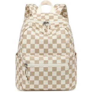 Bluboon Mini Backpacks for Girls 13" Toddler Backpack Purse School Bookbag Kawaii Backpack Women (A Corduroy Brown Check)