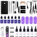 V Light Hair Extensions Kit V-Light Extension Machine V-Light Extension Remover Machine .V-Light Glue 20g * 6 v Light Glue Remover Solution 20ml * 6(Black Machine Set 2)